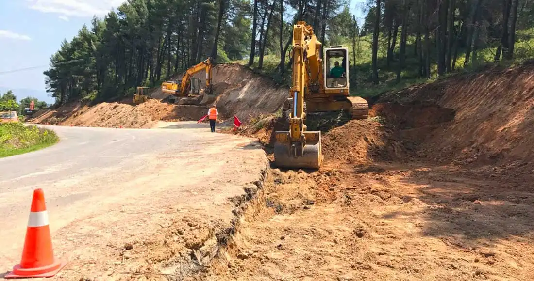 Εργασίες διαπλάτυνσης του οδικού άξονα προς Βόρεια Εύβοια