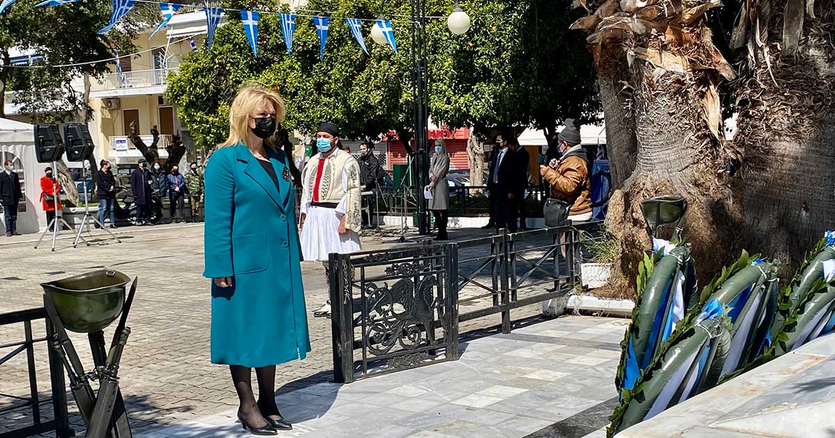 Στις εκδηλώσεις για τον εορτασμό της Εθνικής Επετείου της Ελληνικής Επανάστασης του 1821 η Δήμαρχος Χαλκιδέων
