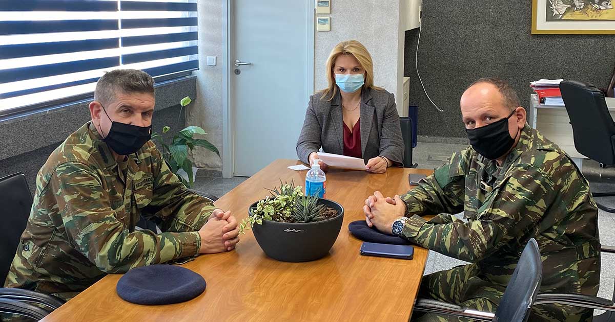 Με τον νέο Διευθυντή Πεζικού και τον νέο Διοικητή της Σχολής Πεζικού Χαλκίδας συναντήθηκε η Δήμαρχος Χαλκιδέων